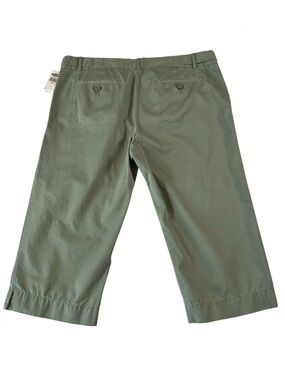 NWT Old Navy 100% Cotton Green Low Waist Wide Leg Capri Pants Sz 14